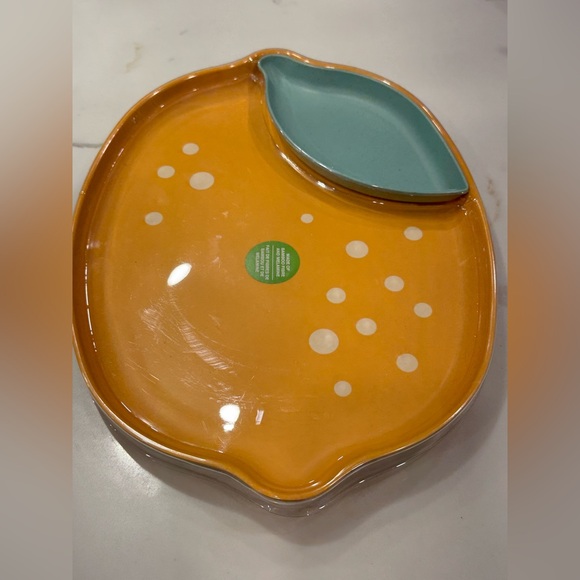 Lemon 2pc Bamboo Melamine Serve Set L 13.9 x W 10.2 Inch - Picture 2 of 11